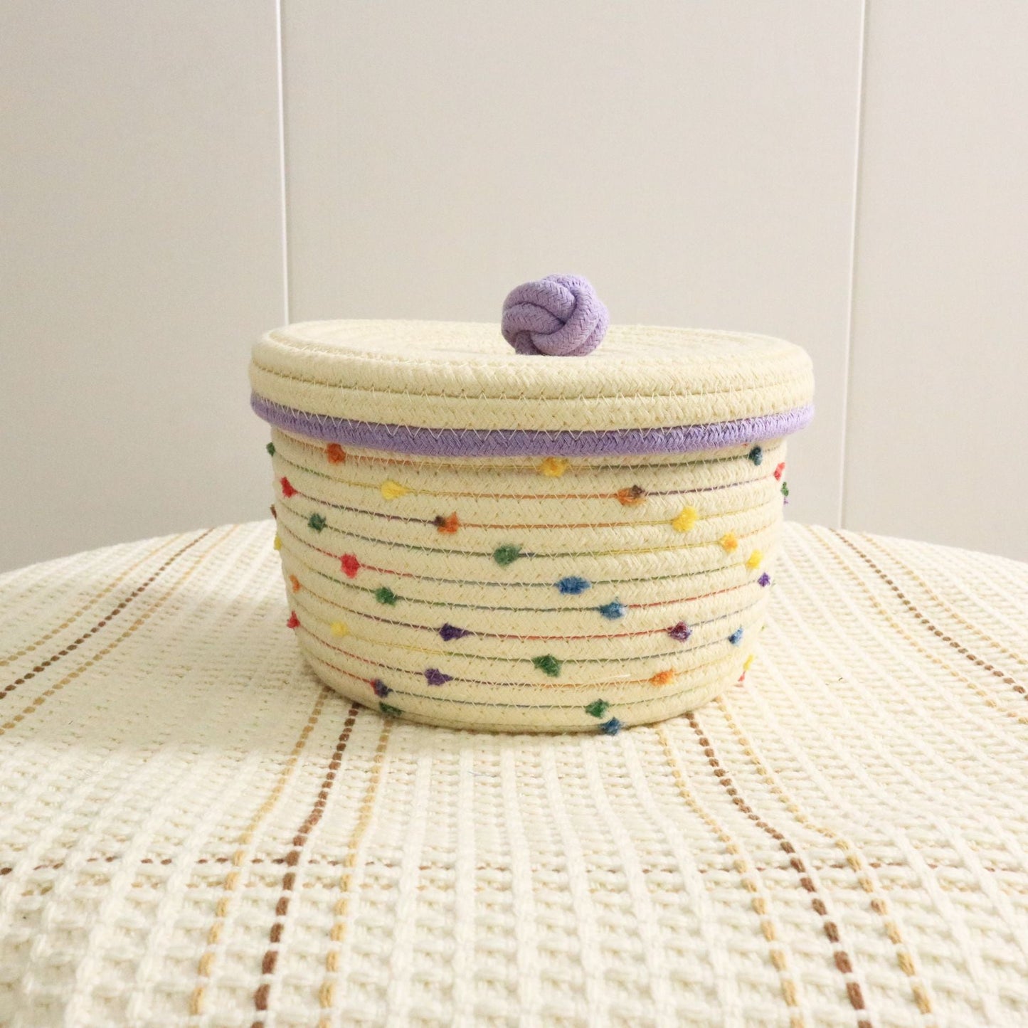 Creative desktop cosmetics storage woven basket - Korvel