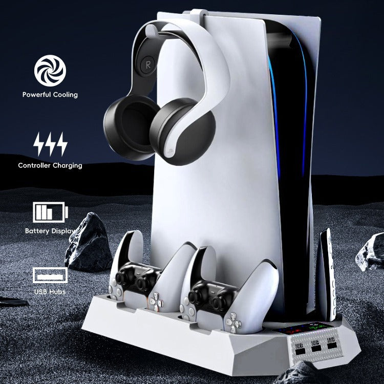 PS5 Slim/PS5 Cooling Stand Optical/Digital Universal Base Multi functional Charging Stand - Korvel