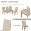TREXM 5-Piece Farmhouse Dining Table Set Wood Round Extendable Dining Table and 4 Upholstered Dining Chairs (Natural Wood Wash) - Korvel