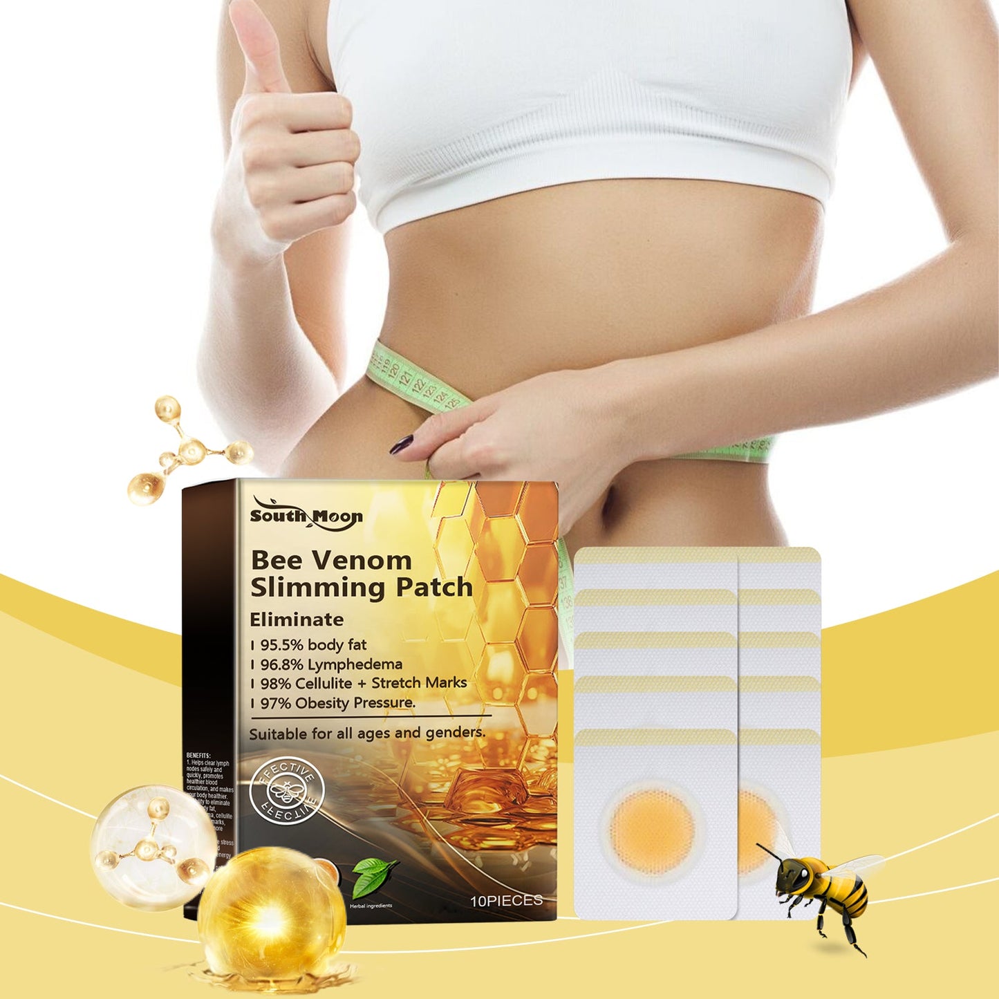 Bee Venom Slimming Patch, Body Shaping Paste Body Shaping Slimming Increase Vitality Reduce Swelling Slimming Body Shaping - Korvel