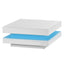 ON-TREND High Gloss Minimalist Design with LED Lights 2-Tier Square Coffee Table White - Korvel