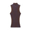 Half high neck sleeveless slim knit sweater for women - Korvel