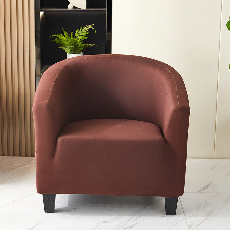 Elastic solid color semi-circular sofa cover, internet cafe, sand caf é, hotel leisure booth, all inclusive, single sofa chair cover - Korvel