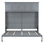 Full Size Murphy Bed Wall Bed with Top Cabinets,Gray - Korvel