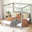 King Size Canopy Platform Bed with Headboard and Support Legs, Grey Wash - Korvel