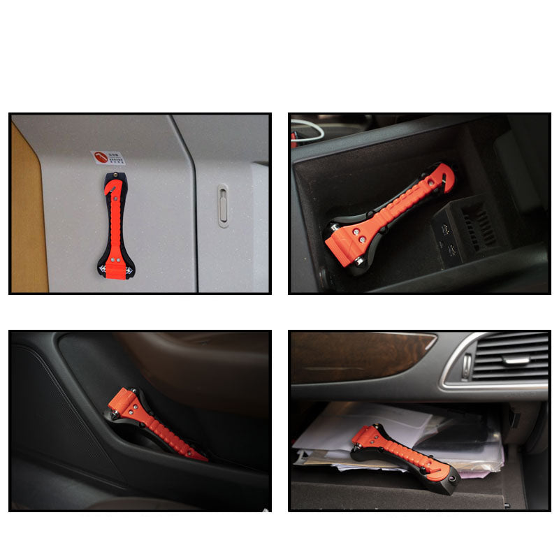 Car 2-in-1 safety hammer with base life-saving emergency hammer fire escape hammer car mounted window breaker - Korvel