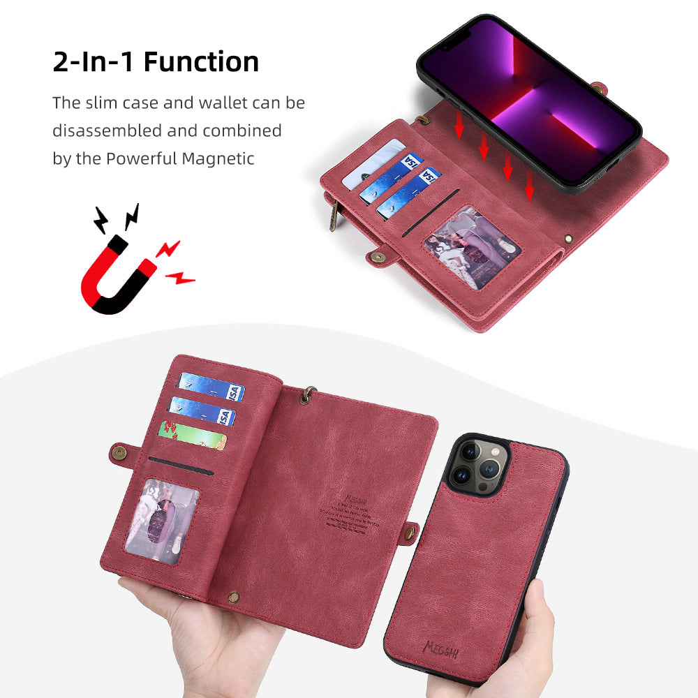 iPhone13pro Phone Leather Case For Samsung S22ultra Diagonal Mobile Phone Protective Case - Korvel