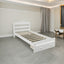Elegant Platform Twin Bed Frame with Storage Drawer - White