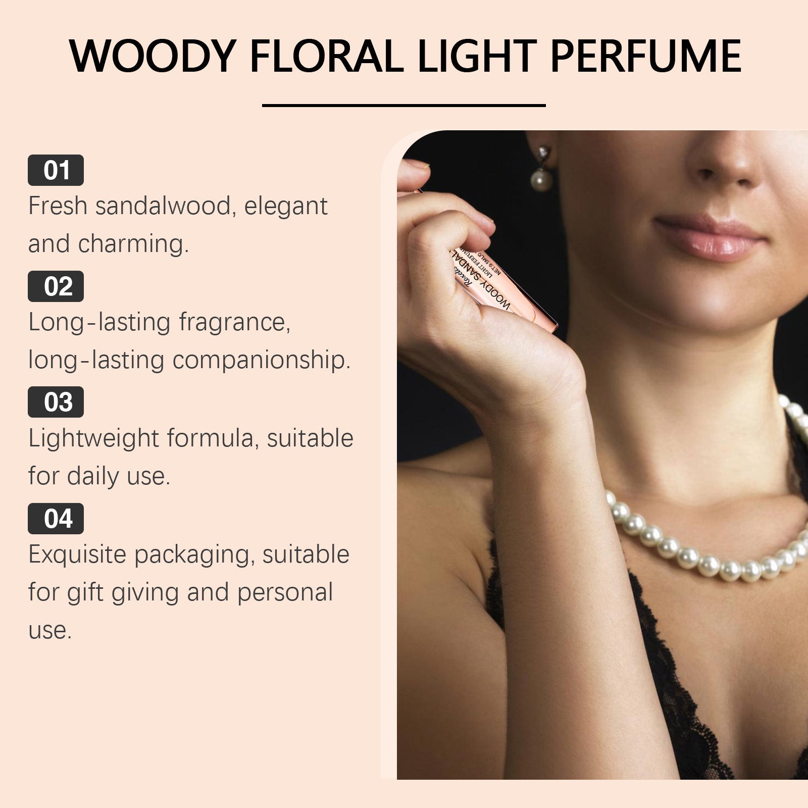Wood Sandalwood Eau De Toilette, Women's Wrist Fragrance Natural Fresh Wood Sandalwood Niche Atmosphere Perfume - Korvel