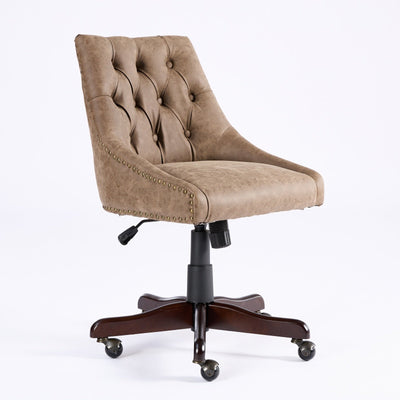 Medieval Retro Style Sheepskin Office Chair - Brown