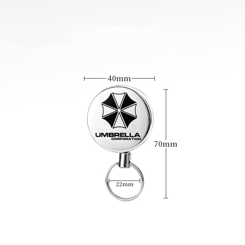 Outdoor equipment high elasticity telescopic steel wire rope keychain anti loss and anti-theft telescopic keychain - Korvel
