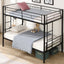 Premium Bunk Bed with Dual Ladders and Guardrail - Black