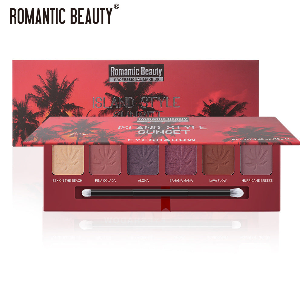 Paleta de Sombra de Ojos Mate Perlescente de 6 Colores de Romantic Beauty