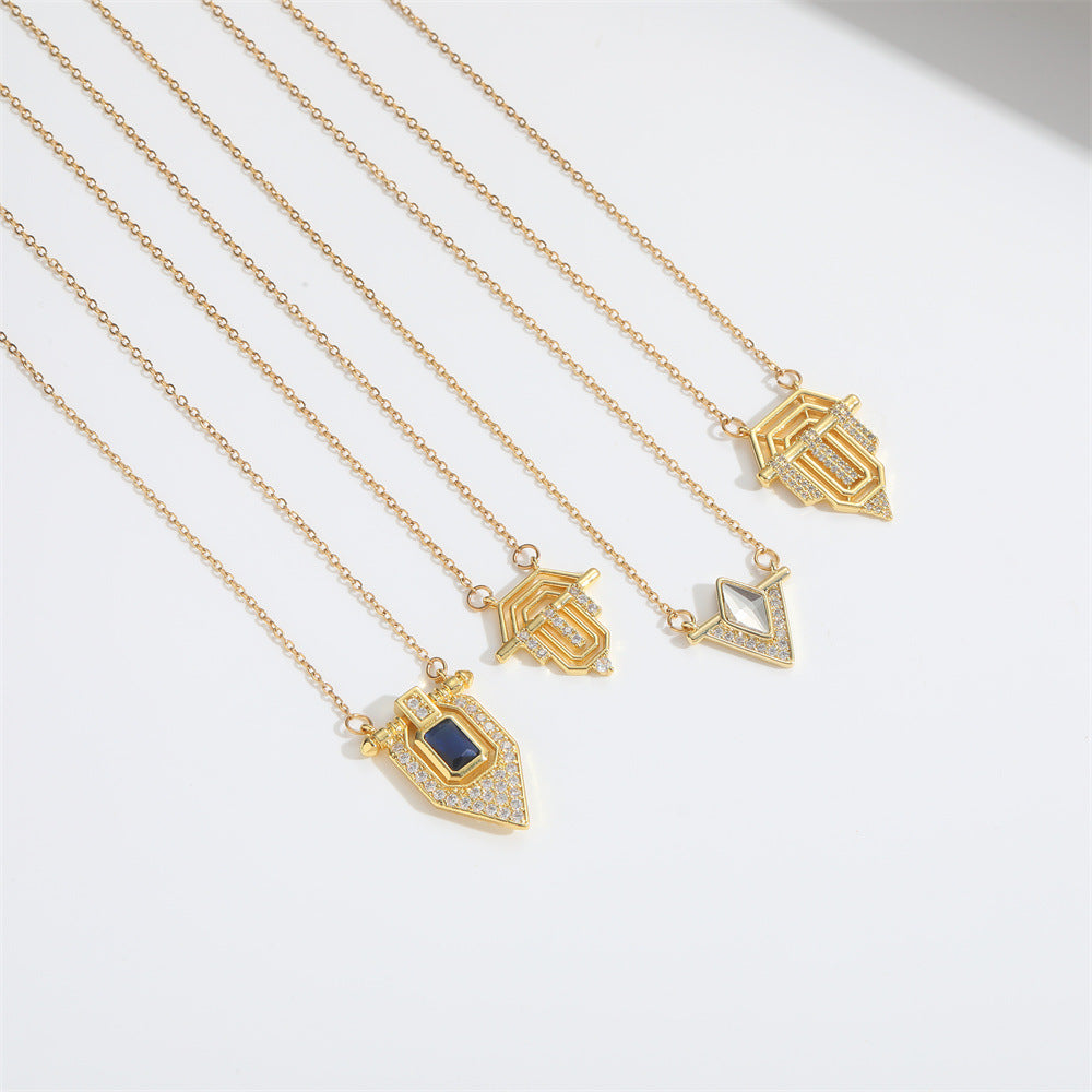 Elegant Roman Retro Flag Design Pendant Necklace