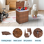 Laundry Hamper With Lid PE Rattan Powder Coating Frame Clothes Hampers with 02 Removable Bags, 100L, Brown Color - Korvel
