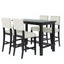 Conjunto de Comedor de Altura de Mostrador TREXM de 5 Piezas en Espresso y Beige