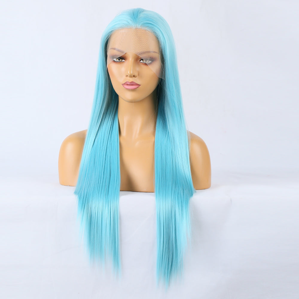Peluca Frontal de Encaje Azul Premium para un Estilo Sin Esfuerzo