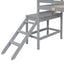 Premium Twin Loft Bed with Platform and Ladder in Grey