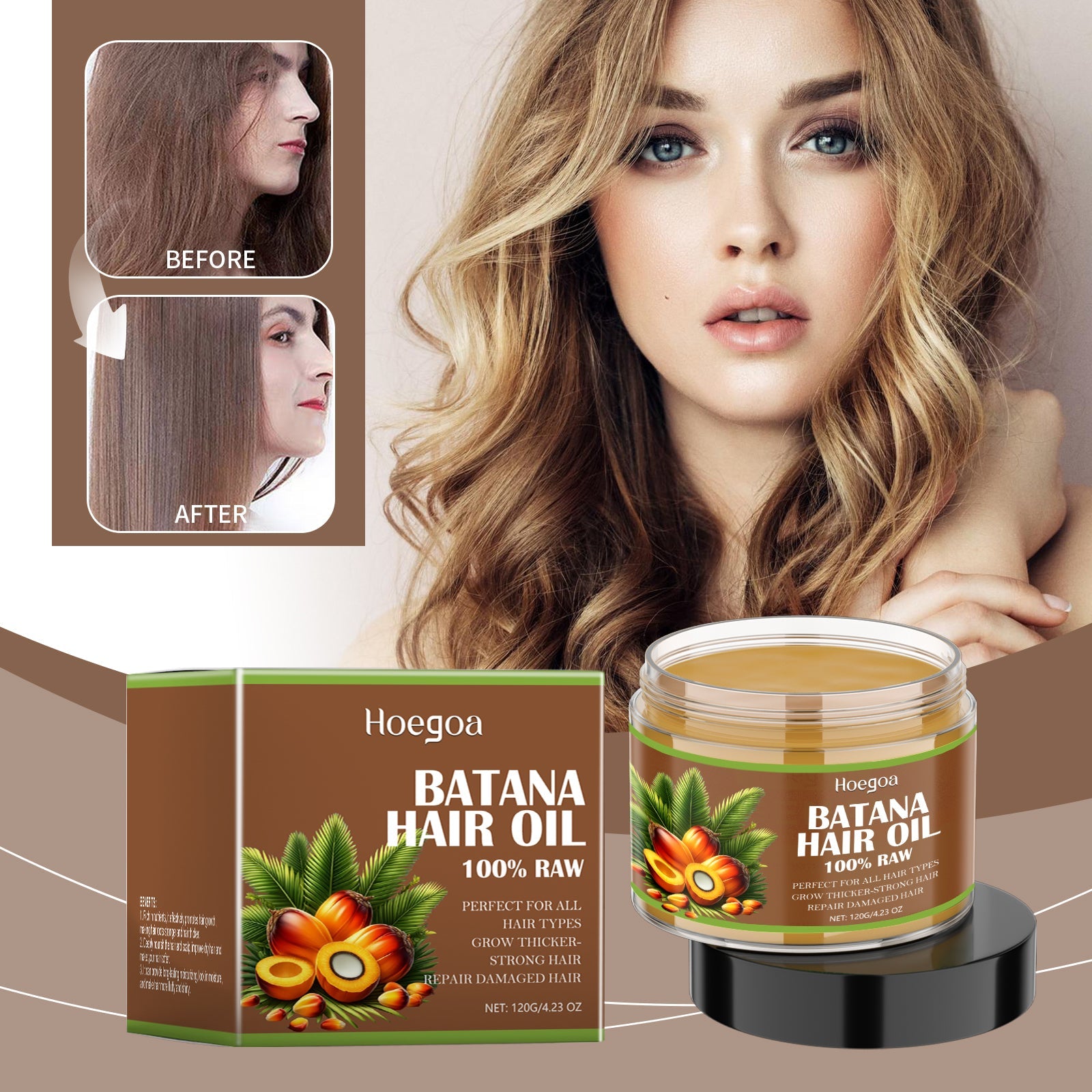 Batana Hair Care Oil, Nourishing Scalp, Hydrating Repair, Hydrating Hair Care And Smoothing Essence - Korvel