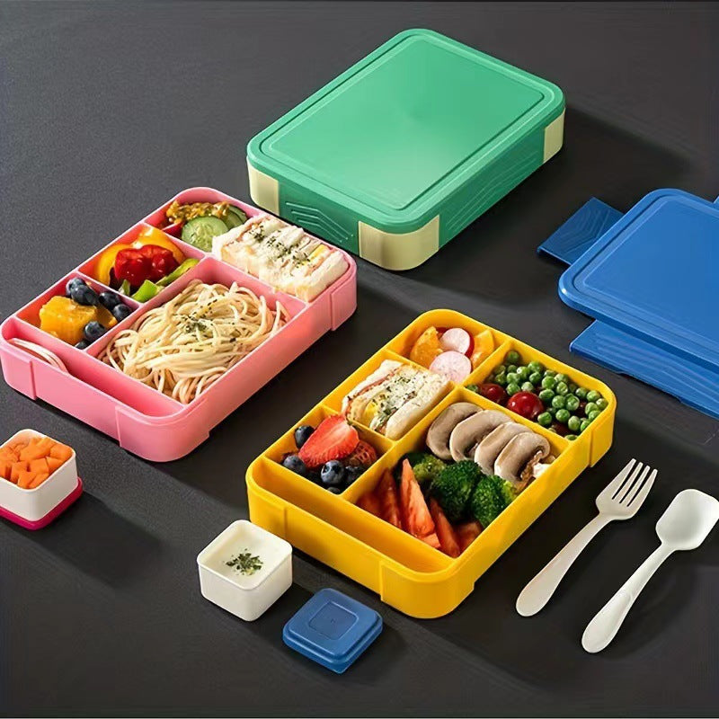Japanese style simple portable microwaveable double layer partition lunch box - Korvel