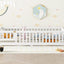 Twin Size Bed Floor Bed with Safety Guardrails and Door for Kids, White - Korvel