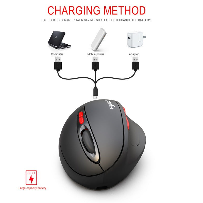 2.4G wireless mouse rechargeable vertical mouse with 7 buttons ergonomic design - Korvel