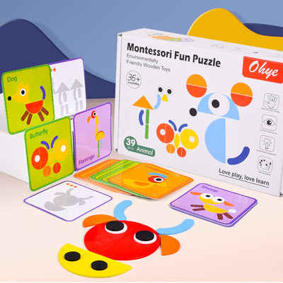 Montessori Wooden Geometry Puzzle for Early Learning