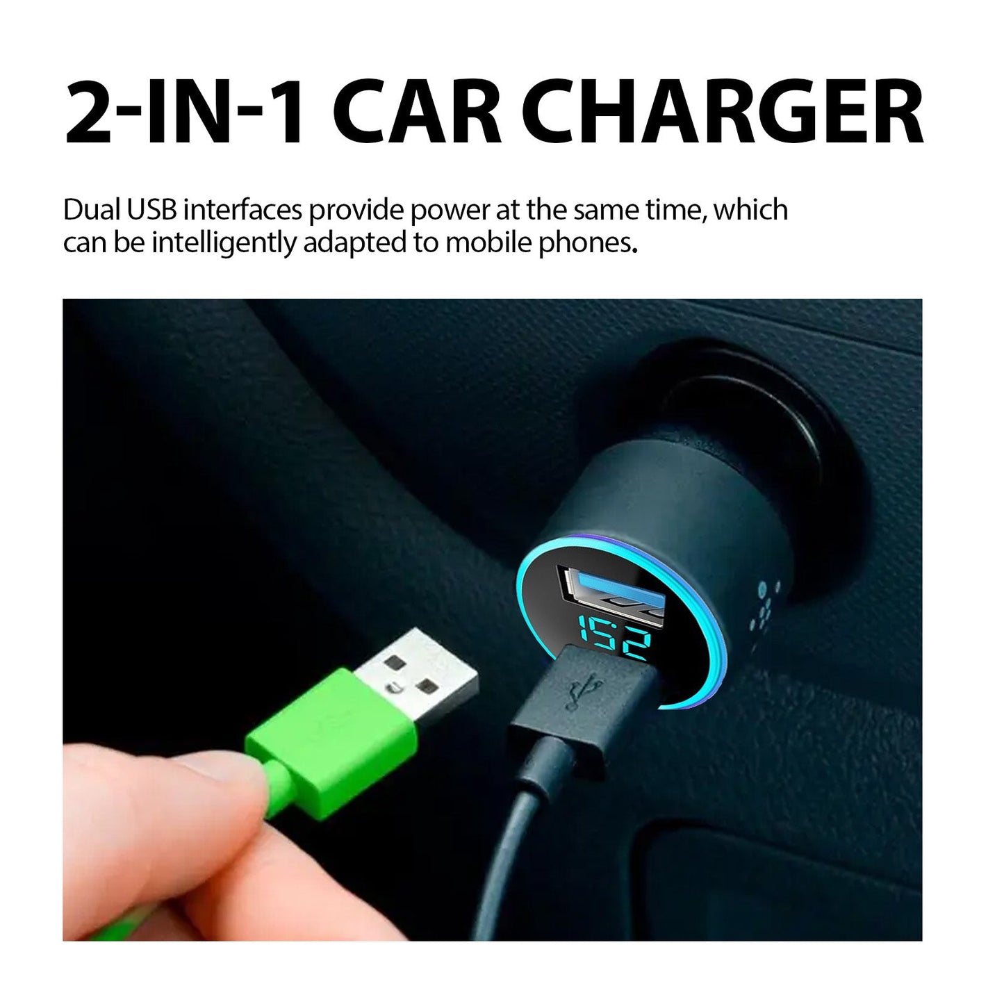 2-In-I Sterl Th Car Signal Jammer With Charging Pod, Car Dual USB Interface Mobile Phone Multi-Function Charger - Korvel