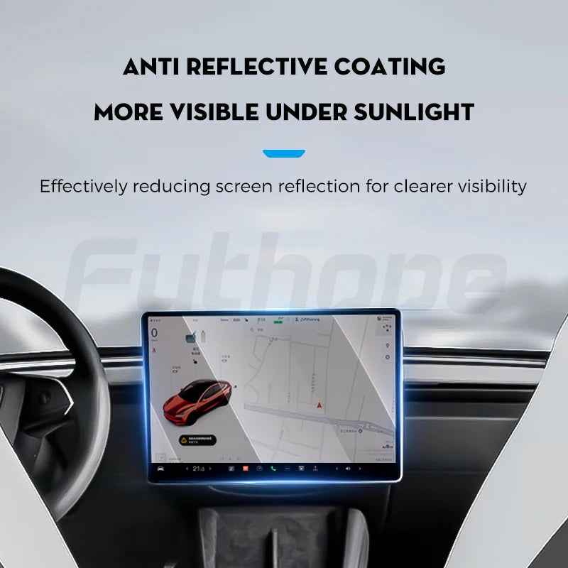 Futhope Tempered Glass Screen Protector for Tesla Model 3/Y 2021-2024