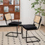 Dining Chairs Set of 2 velvet wicker side decorative chairs, black painted legs, modern medieval Bruell designed chairs, - Korvel
