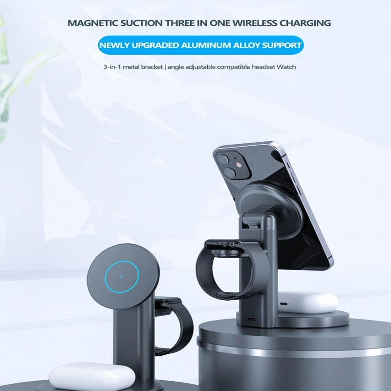Chargeur sans fil Premium MagSafe 3-en-1 - Charge rapide 15W