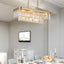 Chandeliers,Rectangular Crystal Chandelier Adjustable,E12 Modern Industrial Crystal Lights (Bulb Not Included) - Korvel
