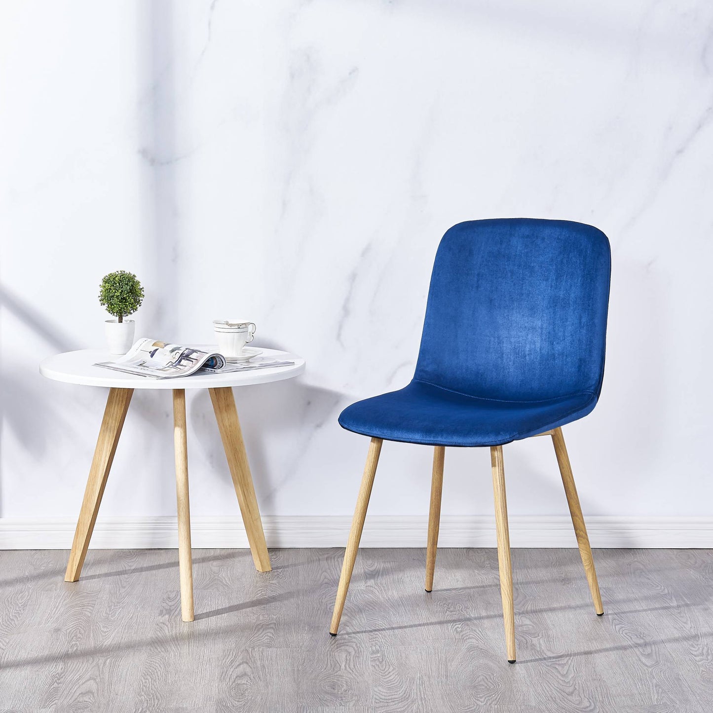 Modern Blue Dining Chair Set of 4