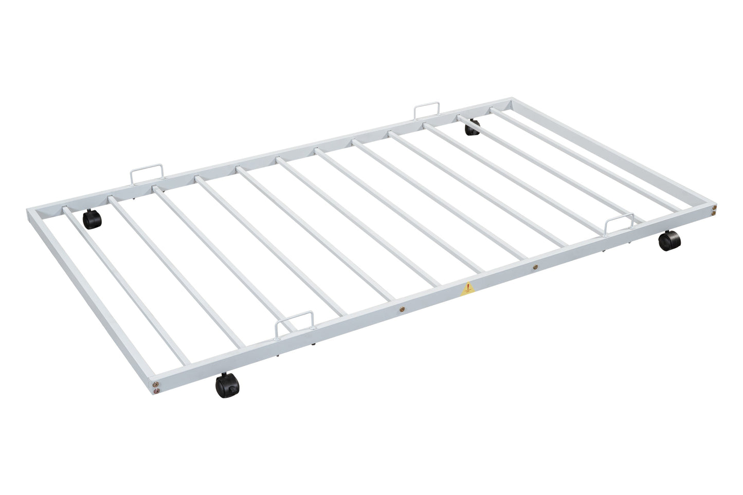 Light Grey Metal Double Bed with Trundle