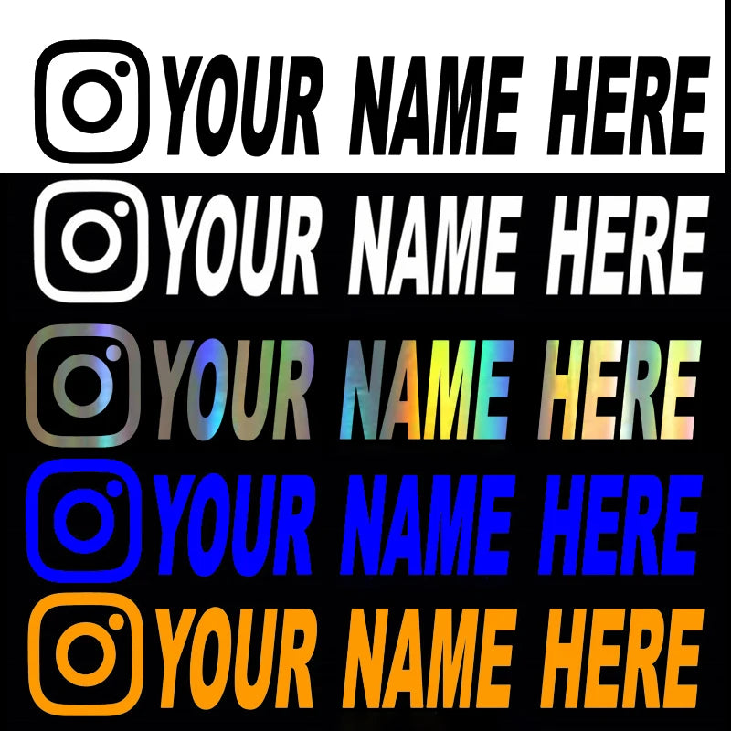 Custom username car stickers personalized Instagram motorcycle vinyl stickers - Korvel