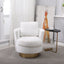 Teddy Rotating Bucket Chair - Elegant White Armchair