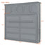 Full Size Murphy Bed Wall Bed with Top Cabinets,Gray - Korvel
