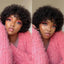 Large Bouncy Afro Kinky Curly Wigs For Black Women Glueless Pre Plucked Machine Made Wig Brazilian Virgin Remy Human Hair Wigs - Korvel