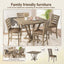 Set of 2 Dining Counter Height Chairs Modern Farmhouse Rustic Look Distressed Design Ladderback Solid Wood - Korvel