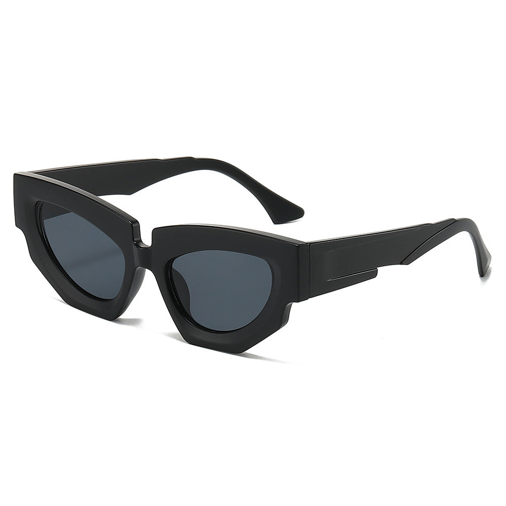 New Personalized Fashion Cat Eye Sunglasses Instagram Trendy Irregular Water Chestnut Hip Simple Leisure Street Photography Sunglasses - Korvel