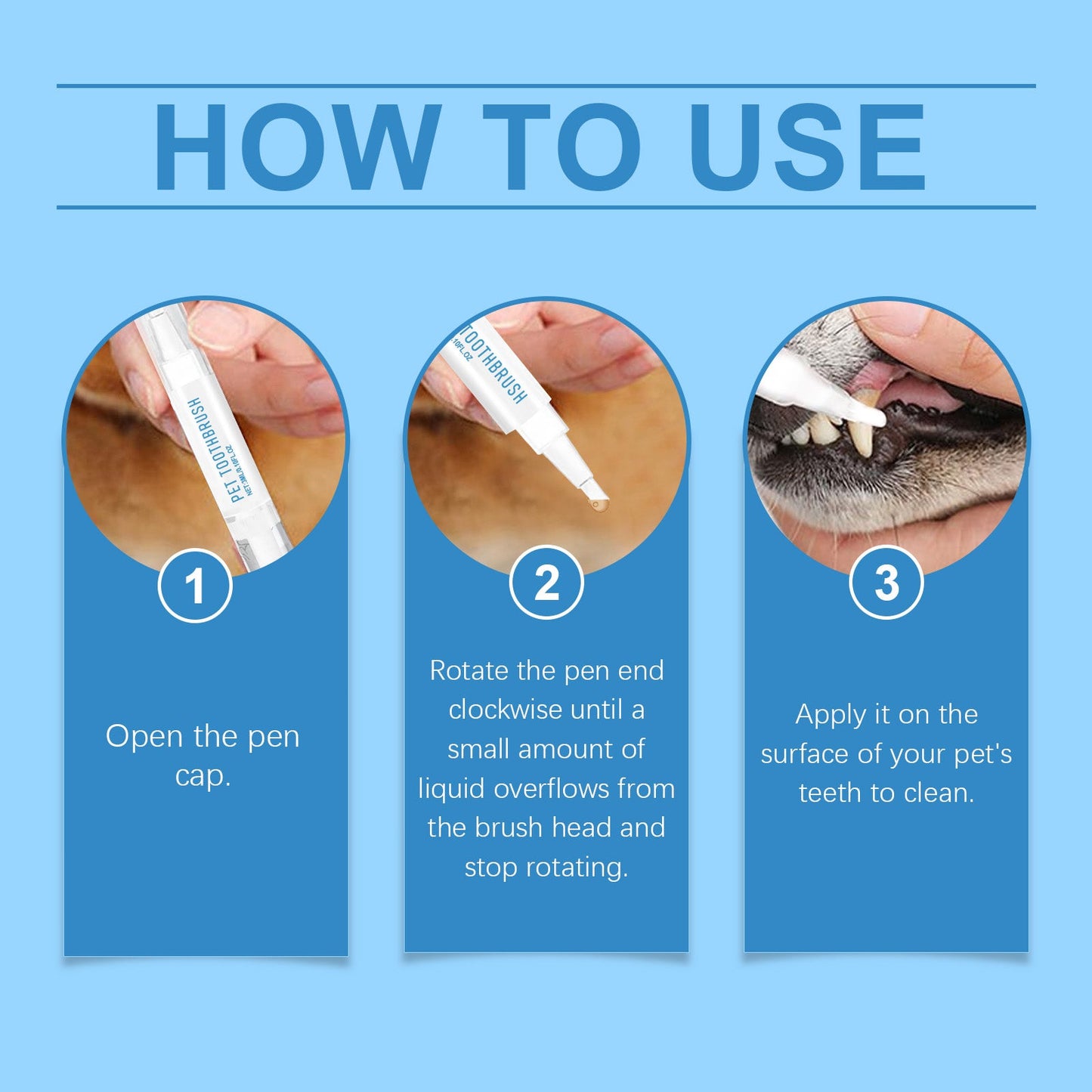 New Pet Toothbrush, Gentle Care, Fresh Breath Clean Bad Breath Pet Teeth Cleaning Pen - Korvel