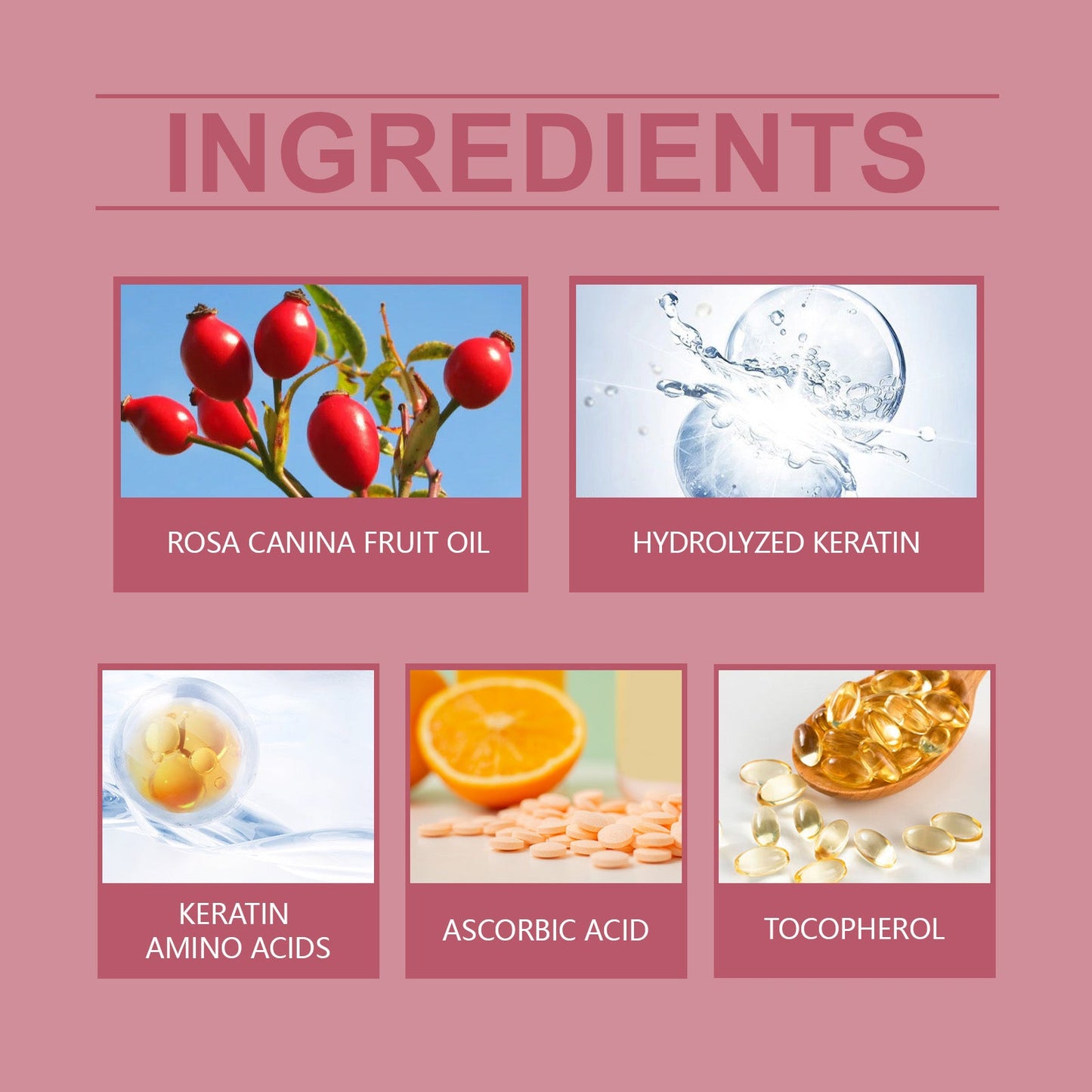 Rose Hip Oil Hair Care Capsule Scalp Massage Dry Hair Smooth Moisturizing Soft Hair Care Capsule - Korvel