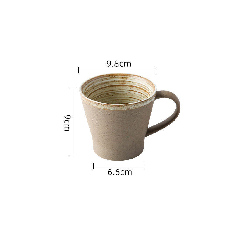 Juego de Taza de Café y Plato de Cerámica Artesanal Gruesa