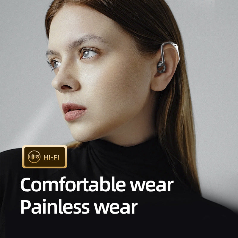 GT-R Bluetooth Earphones Hanging Ear Bone Conduction Wireless Bluetooth Earphones Long Range Office Business Digital Display Screen - Korvel