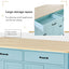 Mint Green Kitchen Island Cart with 4 Doors and Drawers