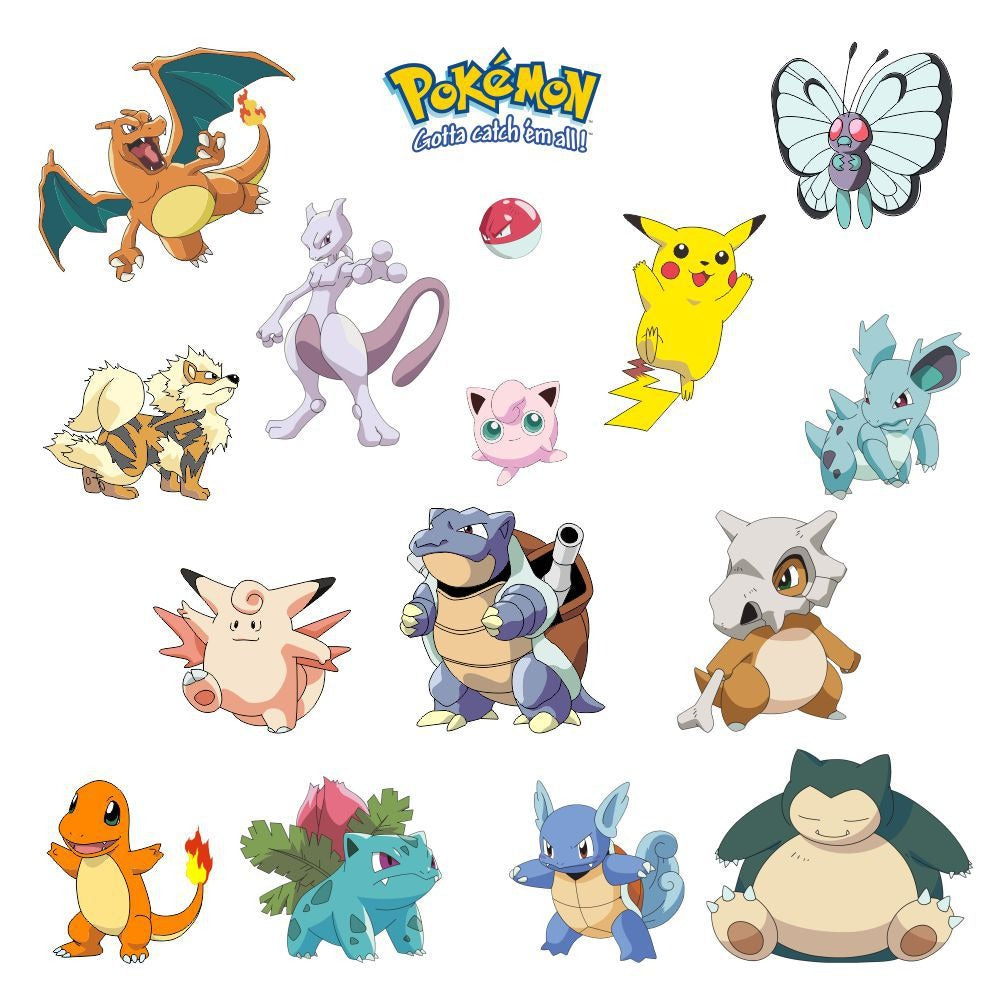 New 3D Pikachu Wall Sticker Pok é mon Wallpaper Self adhesive Cartoon Graffiti Anime Poster Children's Room PVC - Korvel