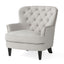 Modern light grey fabric club chair and Ottoman set, stylish cushioned armchair, paired with Ottoman style - Korvel