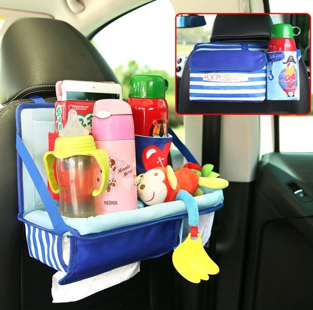 Universal Baby Car Hanging Basket Storage Bag Car Seat Back Organizer With Tablet Holder Travel Storage BagStroller Accessories - Korvel