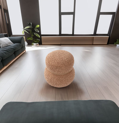 WKJ1Y Light camel snowman stool with plush Grig cushions, playful and cute, suitable for any space - Korvel