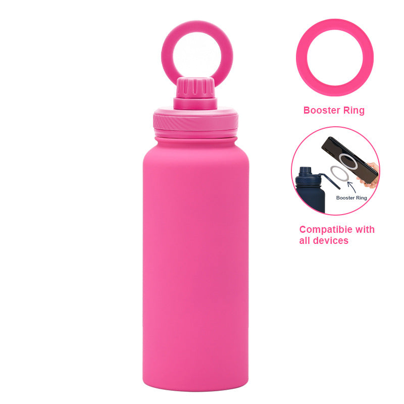 Support de téléphone magnétique et bouteille d'eau en acier inoxydable isolée